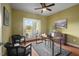 Office space featuring natural light with access to a backyard deck at 997 Windy Rd, Apex, NC 27502