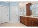 Bathroom showing double vanity, great lighting, and plenty of storage at 107 Sonoma Valley Dr, Cary, NC 27518