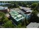Aerial view showcasing new construction with modern design and landscaping at 1311 Chamblee Hill Ct, Raleigh, NC 27608