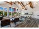 An impressive lobby with high ceilings, wood beams, and comfortable seating area at 149 Ivory Ln, Raleigh, NC 27610