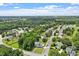 Aerial photo of a neighborhood featuring mature trees, well-kept lawns, and inviting residential homes at 1505 Mclaurin Ln, Fuquay Varina, NC 27526