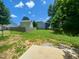 Expansive backyard with a concrete patio, perfect for outdoor entertaining, awaiting landscaping and personalization at 1804 Falls Landing Dr, Raleigh, NC 27614