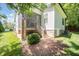 Backyard featuring a screened in porch and a stairway at 200 W Corbin St, Hillsborough, NC 27278