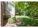 Backyard featuring a lush lawn and mature trees at 200 W Corbin St, Hillsborough, NC 27278
