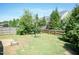Backyard featuring a basketball hoop, green space, and a privacy fence at 2008 Campana Dr, Raleigh, NC 27603
