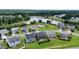 Scenic aerial view of a neighborhood with homes surrounding a tranquil lake and lush green landscapes at 2123 Scarlet Sage Dr, Durham, NC 27704