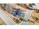 Aerial view of the neighborhood playground, and nearby roadway at 2123 Scarlet Sage Dr, Durham, NC 27704