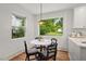 Bright dining room with hardwood floors and backyard views at 2410 Huron St, Durham, NC 27707