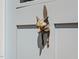 Unique fox-shaped door knocker adds character to the home's entrance at 2410 Huron St, Durham, NC 27707