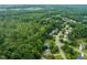 An aerial view displays a beautiful, wooded neighborhood with well-maintained lawns at 322 Bellemont Rd, Pittsboro, NC 27312