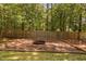 Fenced backyard with fire pit and wooded perimeter at 406 Dairy Farm Dr, Hillsborough, NC 27278