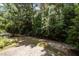 A tranquil backyard featuring lush greenery and a quaint walking path at 469 Methven Grove Dr, Cary, NC 27519