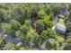 Aerial view of a home nestled within a lush, green canopy of trees in a serene neighborhood at 4816 Marlborough Way, Durham, NC 27713