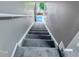 Carpeted staircase leading to the front door and entryway at 5810 Shady Grove Cir, Raleigh, NC 27609
