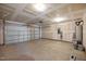 An unfinished two car garage is spacious with sealed concrete floor ready to be converted into your new favorite space at 737 Botanical Ct, Bunnlevel, NC 28323