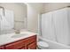 Bathroom featuring a vanity and shower and tub combination at 88 Longo Ln, Benson, NC 27504