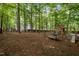 A large backyard featuring a playset with a slide, creating a fun and engaging space for outdoor activities at 100 Redfoot Run Rd, Chapel Hill, NC 27516