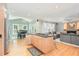 Open kitchen with island gas cooktop, stainless steel appliances, and breakfast area at 101 Lochmere Forest Dr, Cary, NC 27518