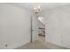 Bedroom with a view looking out to a staircase at 10836 Wilmore Dr, Raleigh, NC 27614