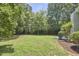 A serene backyard offers plentiful green space at 110 Duckwood Ln, Cary, NC 27518