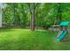 Expansive backyard with a swing set and plenty of room to play at 12 Gatesway Ct, Durham, NC 27707