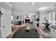 Spacious living area with an open floor plan, connecting the kitchen and living room at 12 Gatesway Ct, Durham, NC 27707