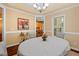Bright dining room with a view into the kitchen at 126 Captains Ct, Durham, NC 27712