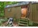 Interior view of the storage shed located on this wooded property at 126 Captains Ct, Durham, NC 27712