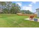 Large backyard with a well-maintained lawn and a wooden fence, great for outdoor activities at 1471 Carlton Links Dr, Fuquay Varina, NC 27526