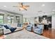 Bright, open-concept living area with fireplace and direct access to the kitchen at 1523 Anthology Dr, Durham, NC 27703