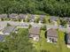 Neighborhood aerial view showing manicured lawns and neatly arranged homes at 175 Hawkesburg Dr, Clayton, NC 27527
