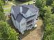 Aerial view of the home and its landscaped backyard at 175 Stonecrest Way, Pittsboro, NC 27312