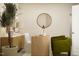Modern office space featuring stylish desk, chairs, lighting, and decorative tree at 180 Digging Time Ave, Princeton, NC 27569