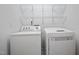 Laundry room features a washer, dryer, and wire shelving at 2069 White Pond Ct, Apex, NC 27523
