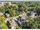 An aerial view featuring beautiful neighborhood homes, mature trees, and lush green landscaping at 2114 Cowper Dr, Raleigh, NC 27608