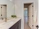 Bathroom vanity with a large mirror, ample counter space, and a vessel sink at 2114 Cowper Dr, Raleigh, NC 27608
