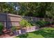 Raised garden bed with vegetables along a wooden fence, surrounded by green lawn at 2114 Cowper Dr, Raleigh, NC 27608