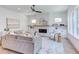 Bright living room featuring modern furnishings, a sleek fireplace, and cozy seating in a well-lit, inviting space at 2114 Cowper Dr, Raleigh, NC 27608