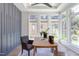 Bright office with large windows, a feature wall, and a wooden desk at 2114 Cowper Dr, Raleigh, NC 27608