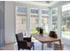 Bright home office featuring large windows, modern desk, chair, and stylish decor at 2114 Cowper Dr, Raleigh, NC 27608