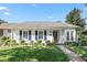 Charming home exterior with manicured lawn, blue shutters, and mature landscaping at 2617 Cottage Cir, Raleigh, NC 27613