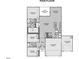 Open-concept floor plan featuring a kitchen, living area, three bedrooms, and a three-car garage at 294 Pretty Run Branch Ln, Wendell, NC 27591
