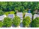 Aerial view of homes surrounded by lush greenery and trees, offering a serene setting at 410 Willingham Rd, Morrisville, NC 27560