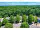 Aerial view of homes surrounded by lush greenery and trees, offering a serene setting at 410 Willingham Rd, Morrisville, NC 27560