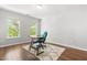 Office area with lots of light and hardwood flooring at 410 Willingham Rd, Morrisville, NC 27560