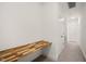 Hallway nook with custom wood countertop desk and modern design at 525 Kings Lake Way, Durham, NC 27703
