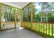 Covered porch offering outdoor living space overlooking the yard at 525 Kings Lake Way, Durham, NC 27703