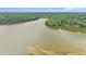 Beautiful aerial view of the landscape showing the waterfront with a lake at 5317 Moonflower Ct, Holly Springs, NC 27540
