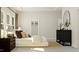 Neutral main bedroom with a plush rug, modern furnishings, and natural light at 5545 Cayden Cove Dr, Wendell, NC 27591
