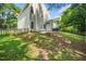 Expansive backyard with a concrete patio, fencing, and lush green grass, providing ample space for outdoor enjoyment at 6008 River Lake Cir, Raleigh, NC 27604